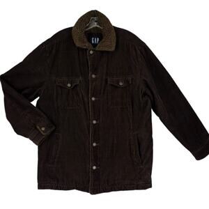 Y2K Gap Sherpa Corduroy Chore Coat Mens LG Western Farmcore Workwear Quilted